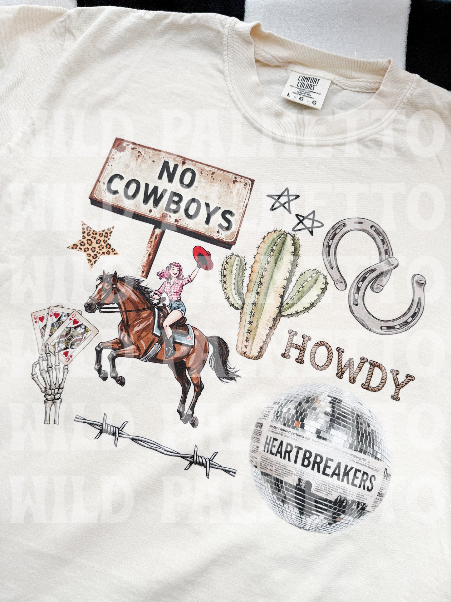 NO COWBOYS WESTERN COLLAGE TEE