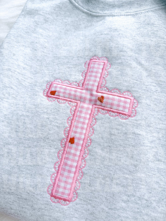 SMALL CROSS EMBROIDERED SWEATSHIRT