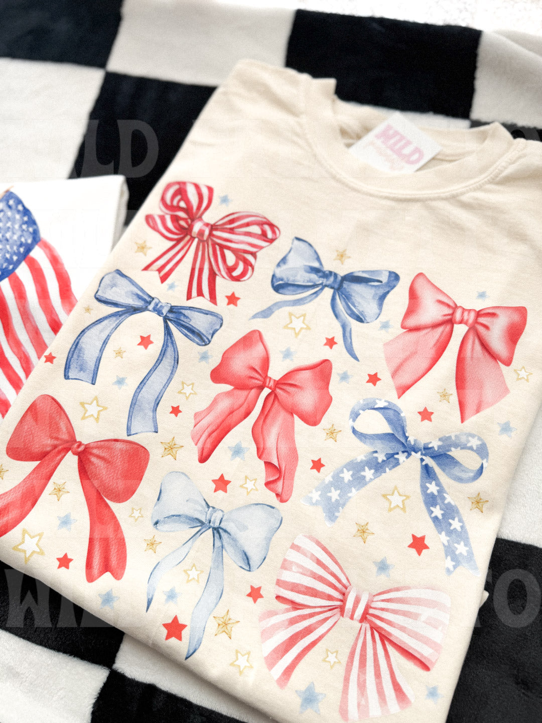 RED, WHITE, BLUE BOWS TEE
