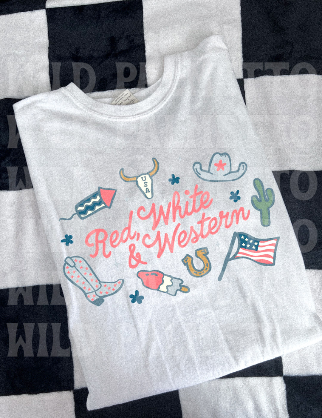 RED, WHITE & WESTERN TEE