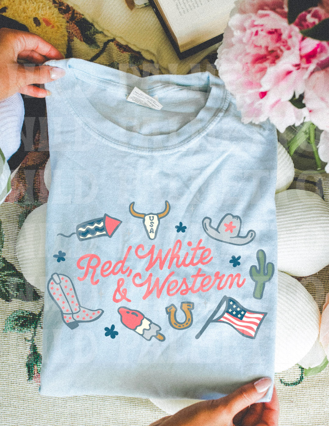 RED, WHITE & WESTERN TEE