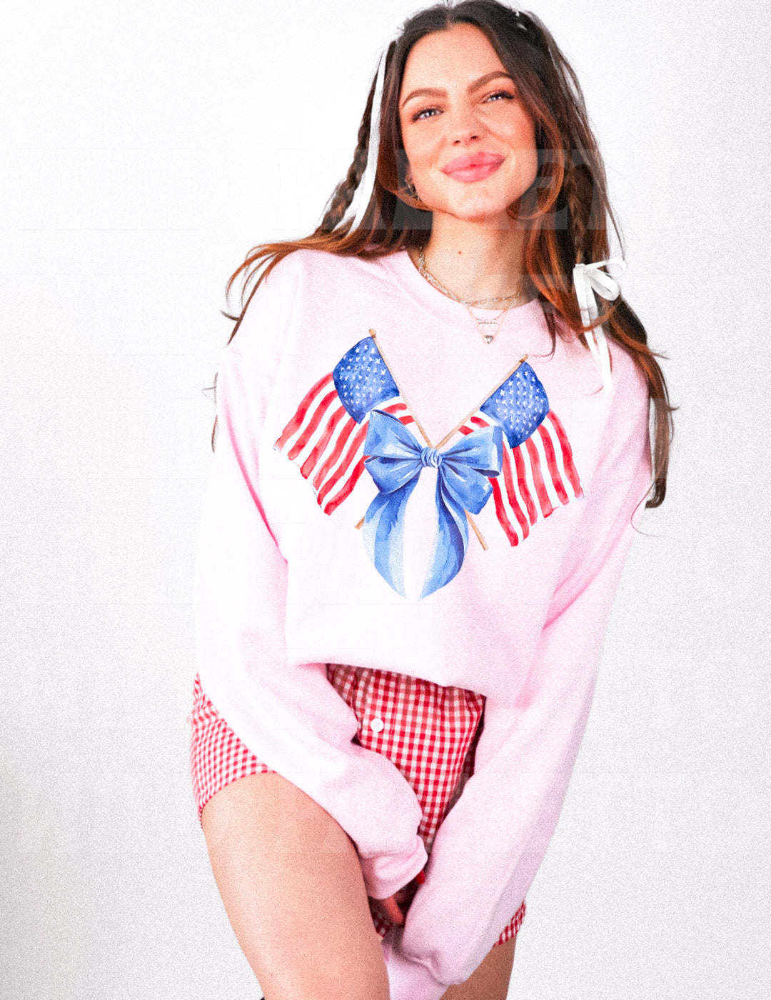 AMERICAN FLAG BOW SWEATSHIRT