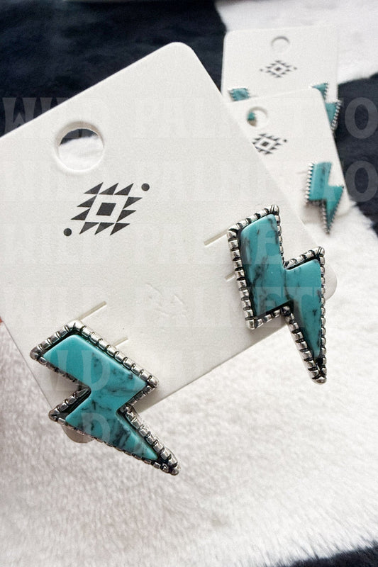 TURQUOISE BOLT STUD EARRINGS