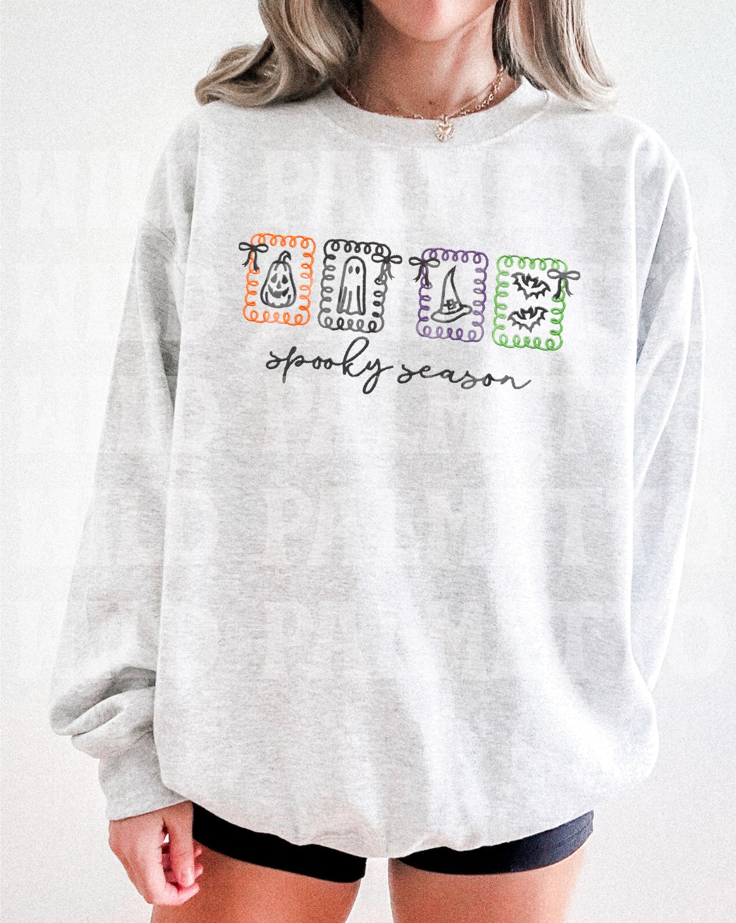 HALLOWEEN ICONS EMBROIDERED SWEATSHIRT