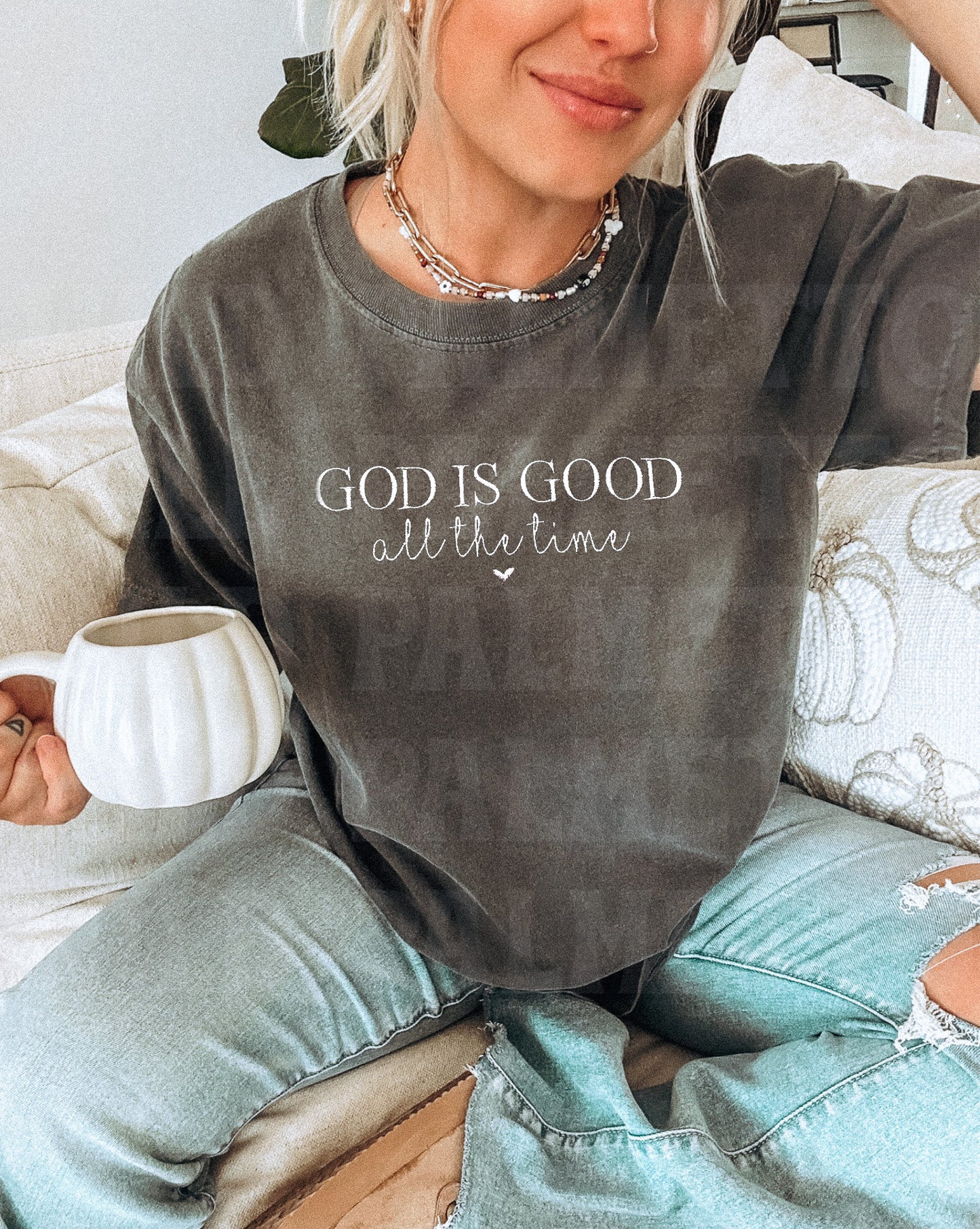 GOD IS GOOD EMBROIDERED TEE