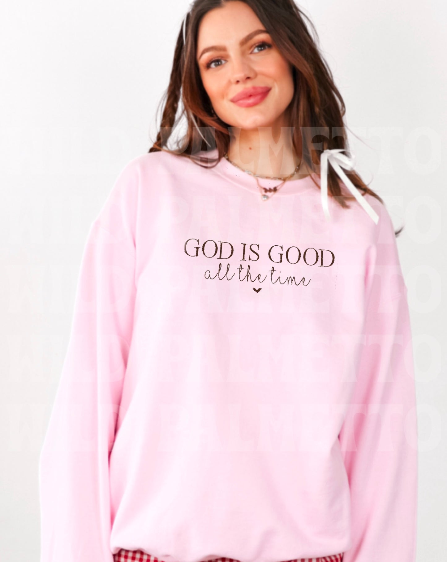 GOD IS GOOD EMBROIDERED SWEATSHIRT
