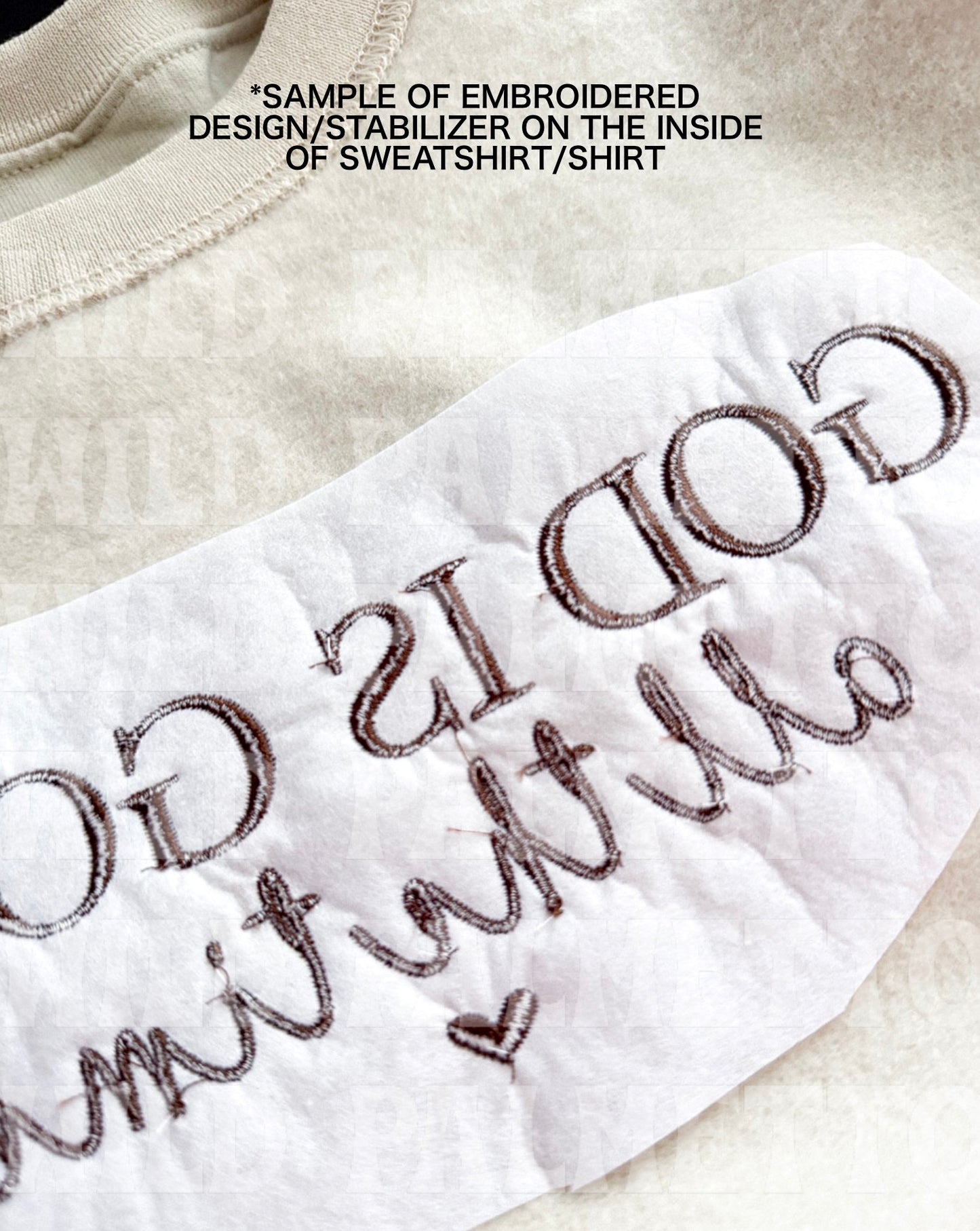 GOD IS GOOD EMBROIDERED SWEATSHIRT