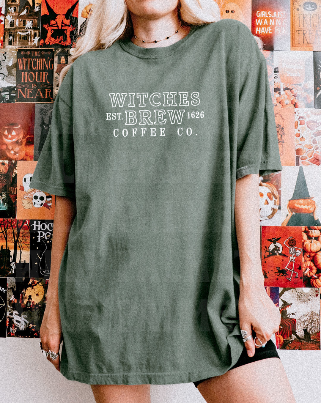 WITCHES BREW EMBROIDERED TEE