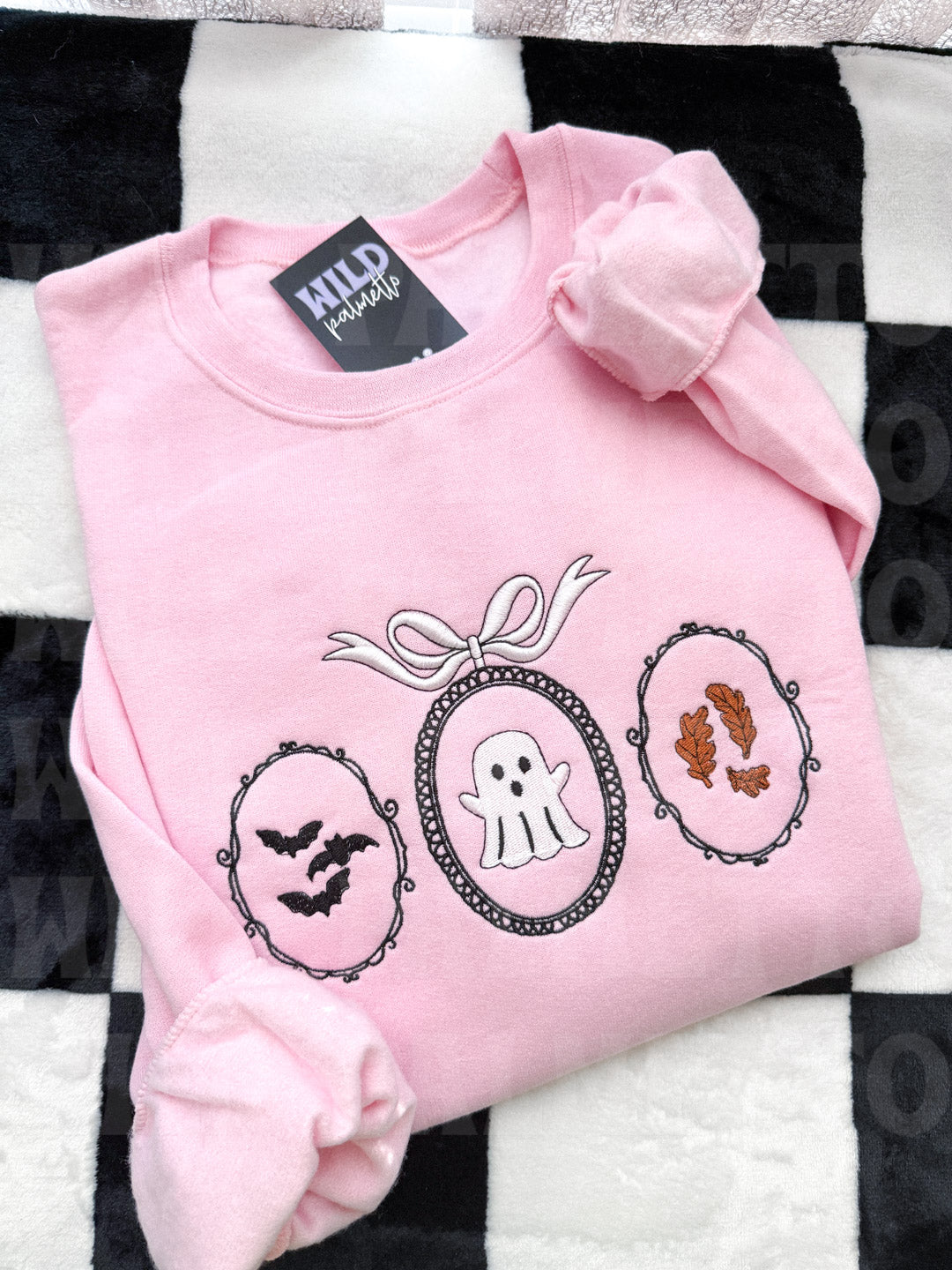 SPOOKY FRAME TRIO EMBROIDERED SWEATSHIRT
