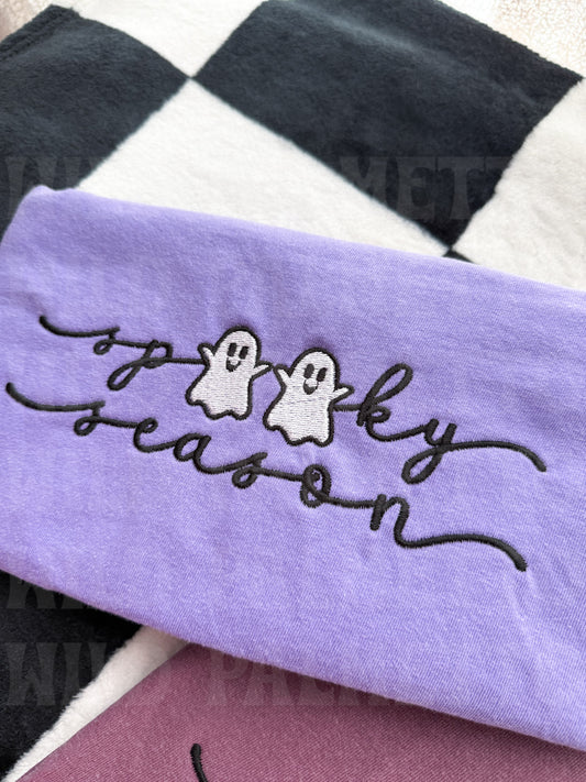 SPOOKY SEASON GHOSTS EMBROIDERED TEE