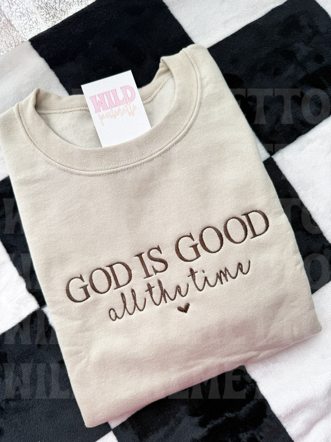 GOD IS GOOD EMBROIDERED SWEATSHIRT
