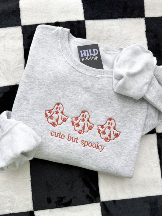 CUTE BUT SPOOKY EMBROIDERED SWEATSHIRT