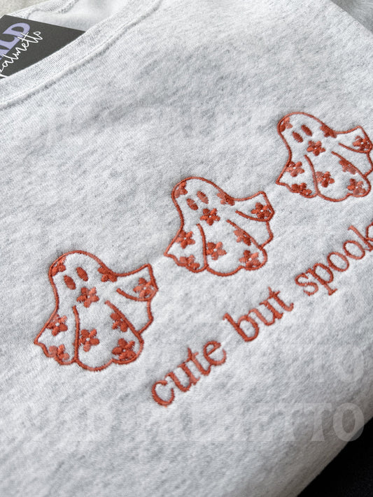 CUTE BUT SPOOKY EMBROIDERED SWEATSHIRT