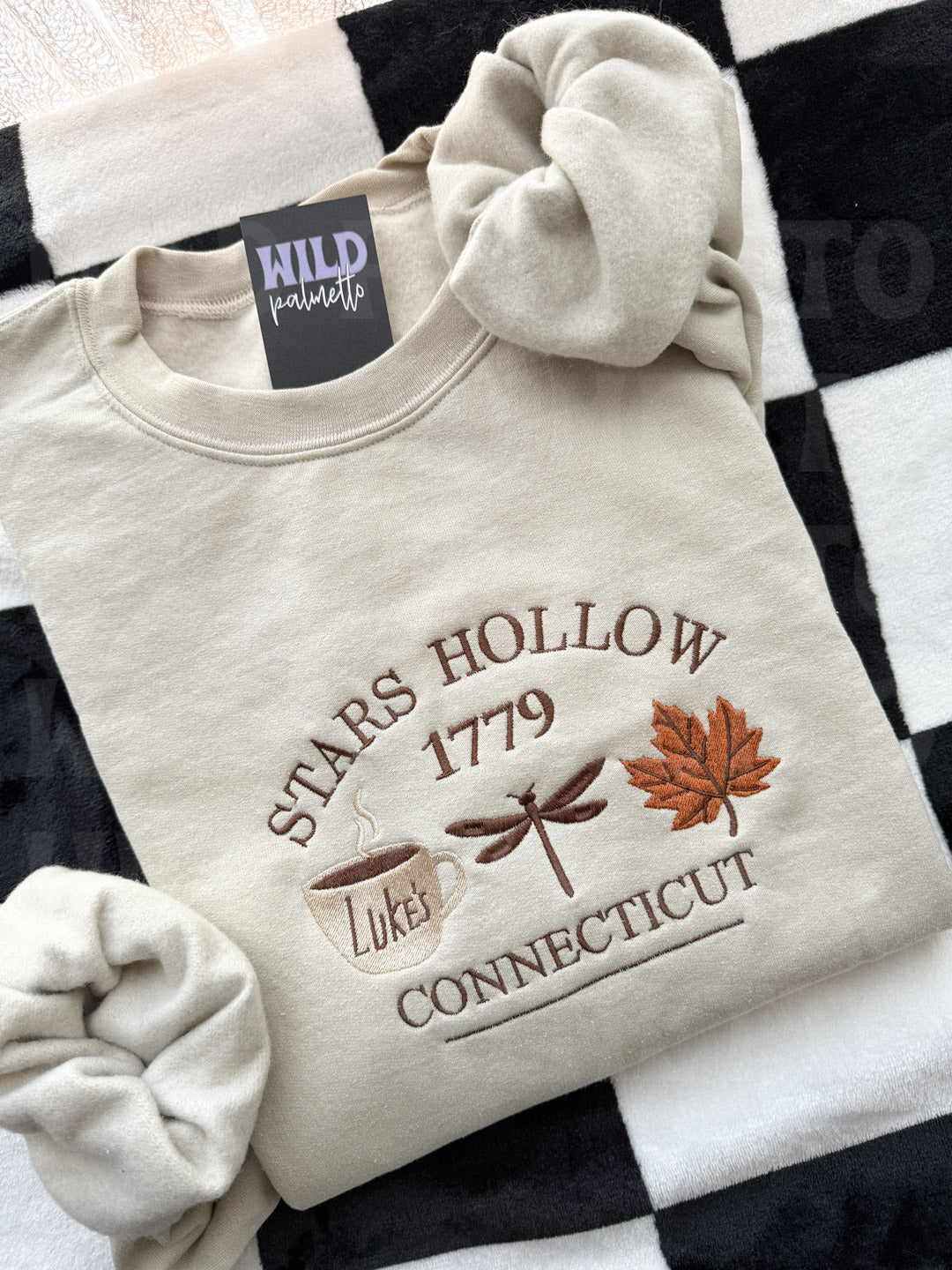 *SAMPLE SALE* STARS HOLLOW FALL EMBROIDERED SWEATSHIRT 2XL & 3XL | READY TO SHIP