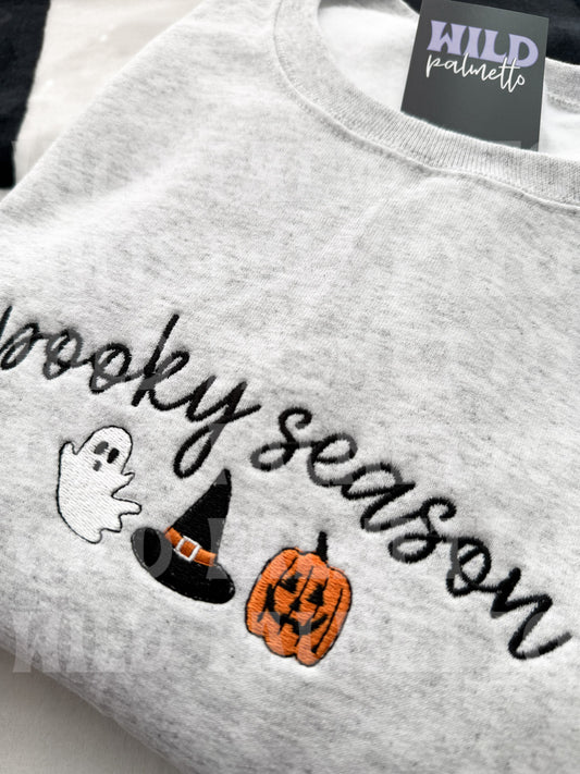 SPOOKY SEASON EMBROIDERED SWEATSHIRT