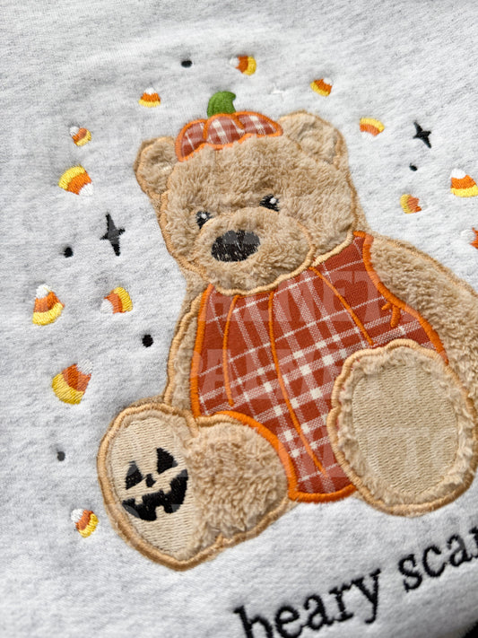 BEARY SCARY EMBROIDERED SWEATSHIRT