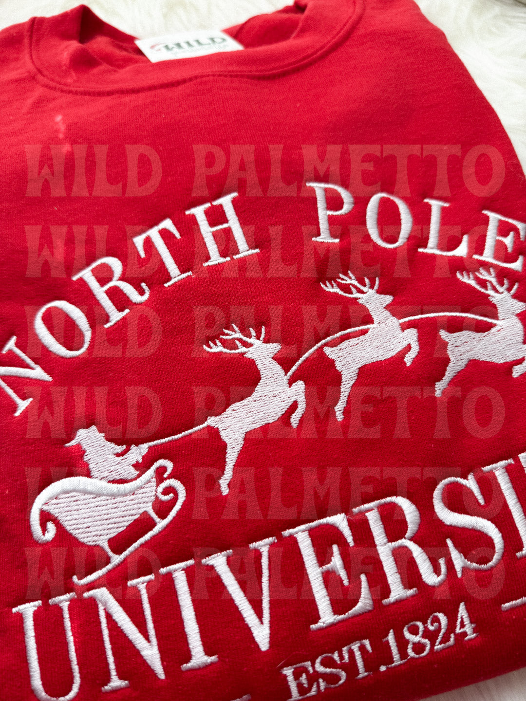 NORTH POLE UNIVERSITY EMBROIDERED SWEATSHIRT