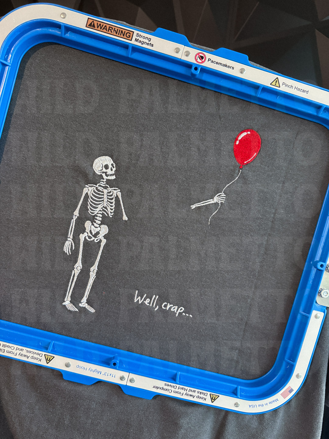 WELL CRAP SKELETON EMBROIDERED TEE & SWEATSHIRT