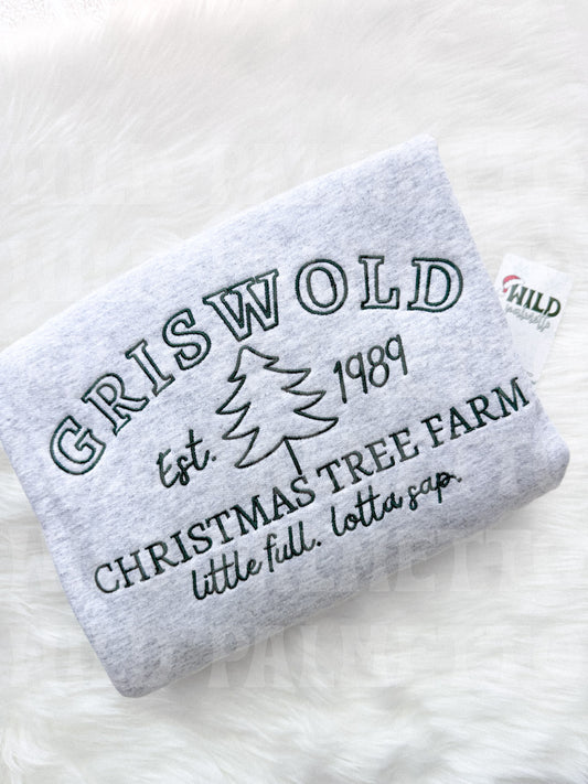 CHRISTMAS TREE FARM EMBROIDERED SWEATSHIRT