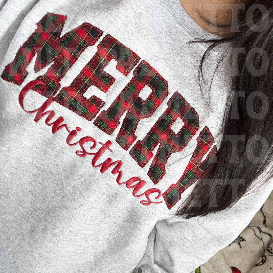 MERRY CHRISTMAS EMBROIDERED SWEATSHIRT