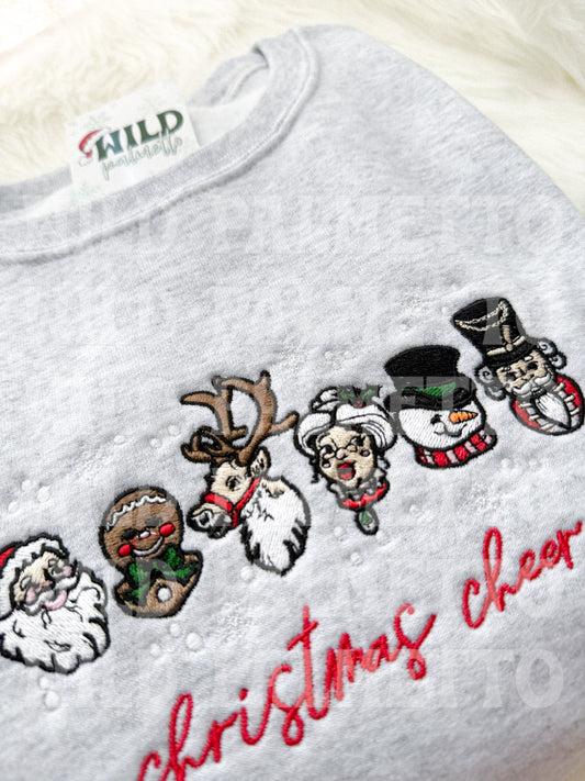 CHRISTMAS CHEER EMBROIDERED SWEATSHIRT