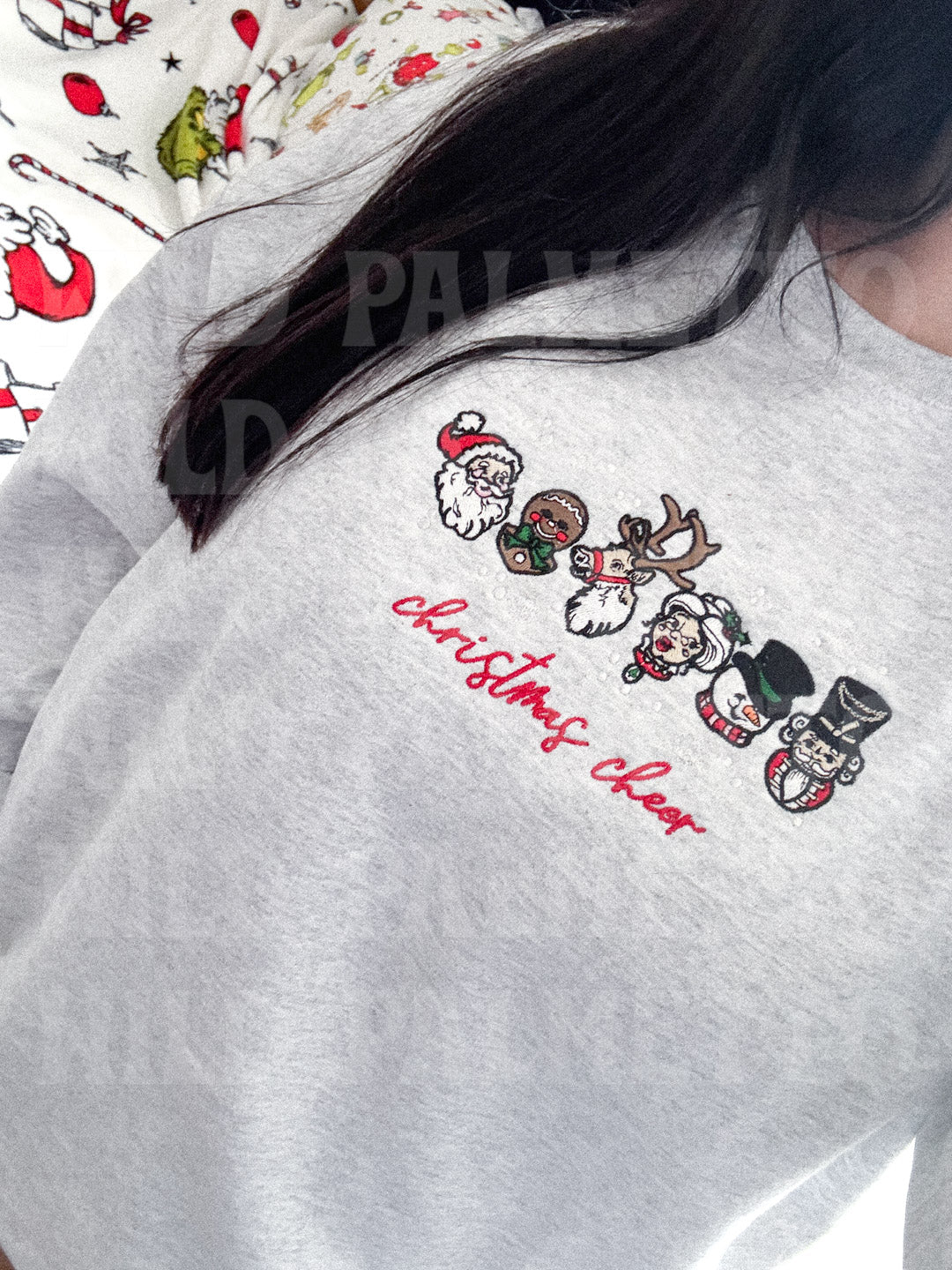 CHRISTMAS CHEER EMBROIDERED SWEATSHIRT
