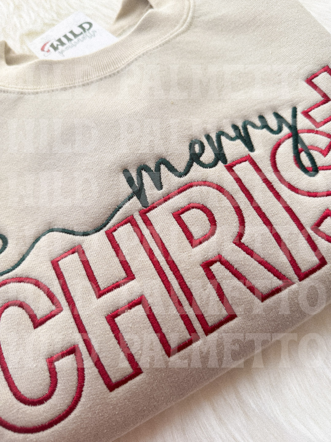 MERRY CHRISTMAS EMBROIDERED SWEATSHIRT