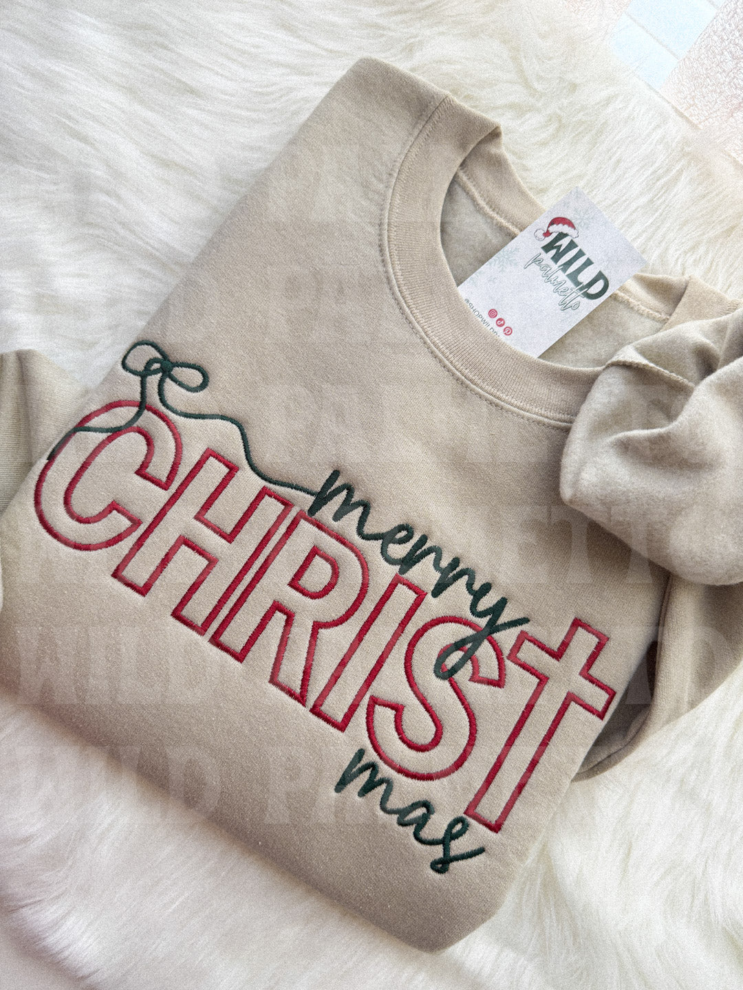 MERRY CHRISTMAS EMBROIDERED SWEATSHIRT