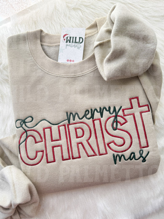MERRY CHRISTMAS EMBROIDERED SWEATSHIRT