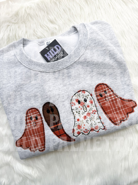 *SAMPLE SALE* GHOST EMBROIDERED SWEATSHIRT L | READY TO SHIP