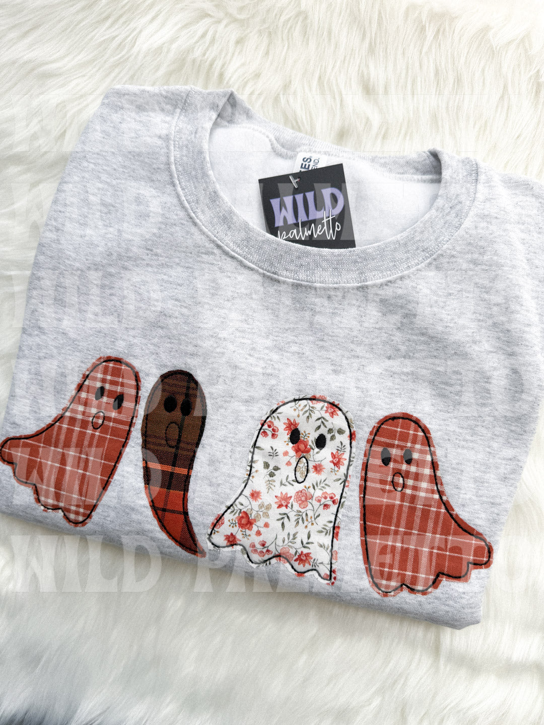 *SAMPLE SALE* GHOST EMBROIDERED SWEATSHIRT L | READY TO SHIP
