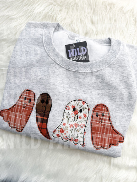 *SAMPLE SALE* GHOST EMBROIDERED SWEATSHIRT L | READY TO SHIP