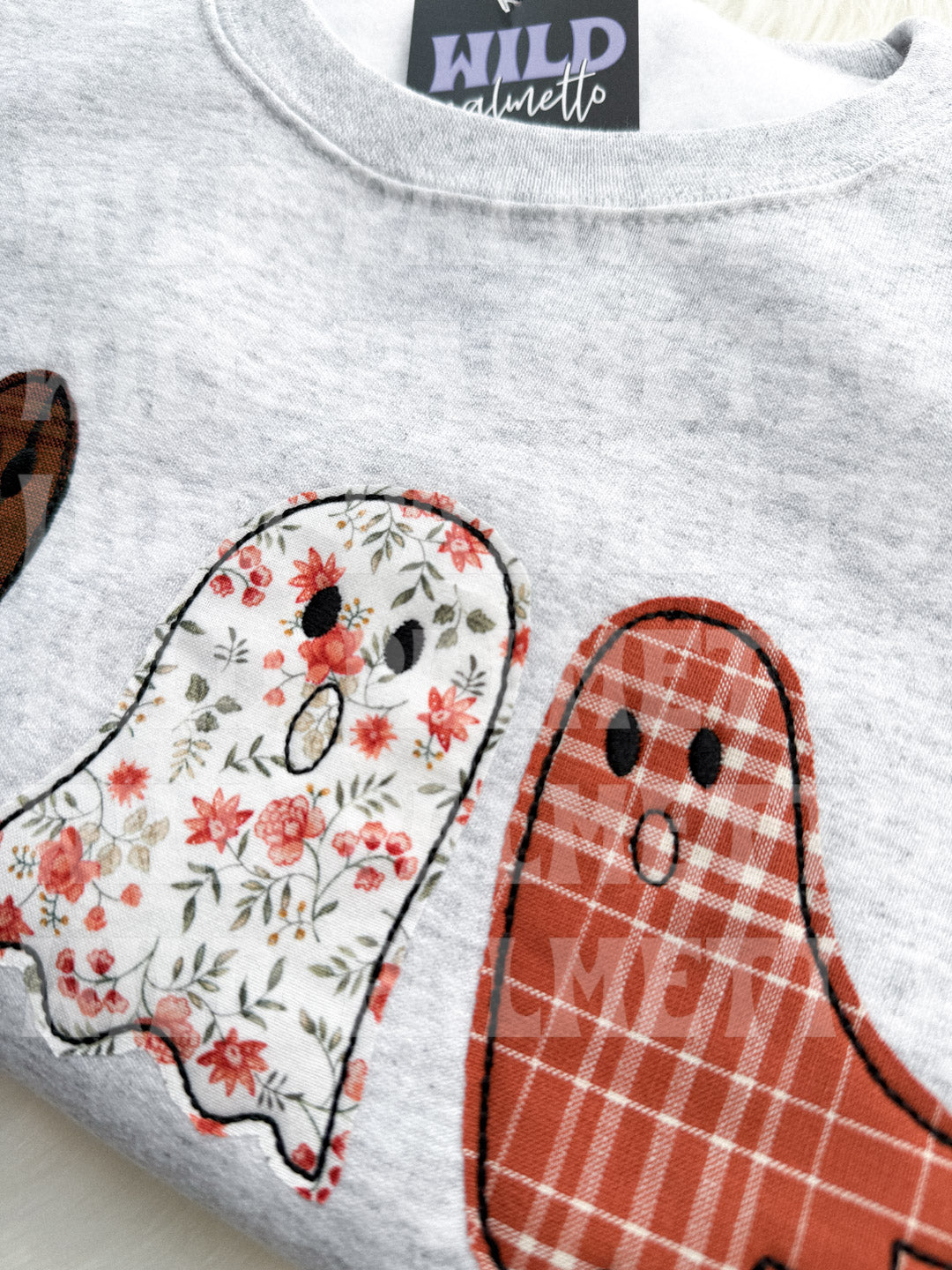 *SAMPLE SALE* GHOST EMBROIDERED SWEATSHIRT L | READY TO SHIP