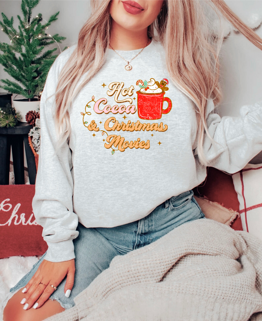 HOT COCOA + CHRISTMAS MOVIES SWEATSHIRT
