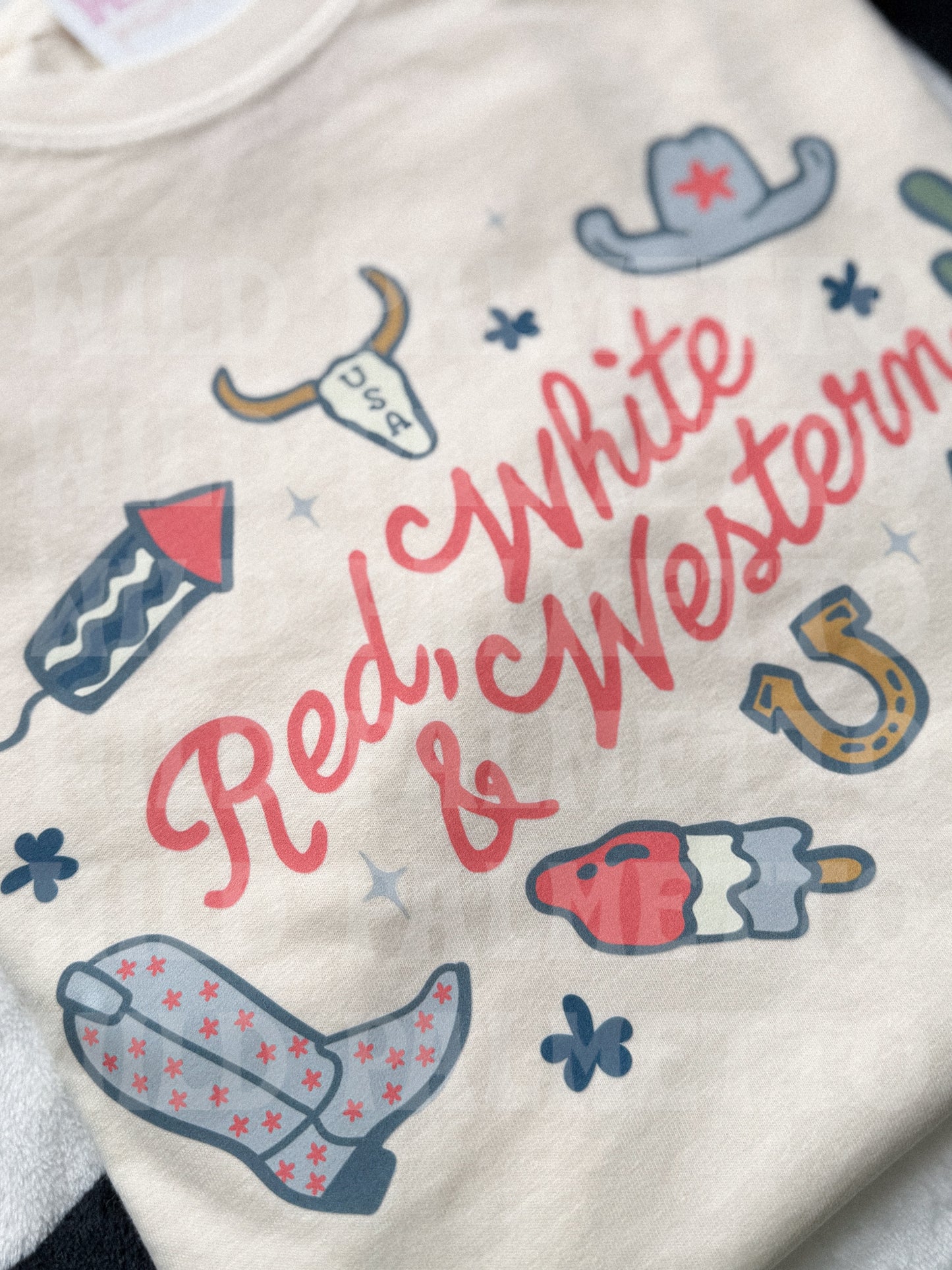 RED, WHITE & WESTERN TEE