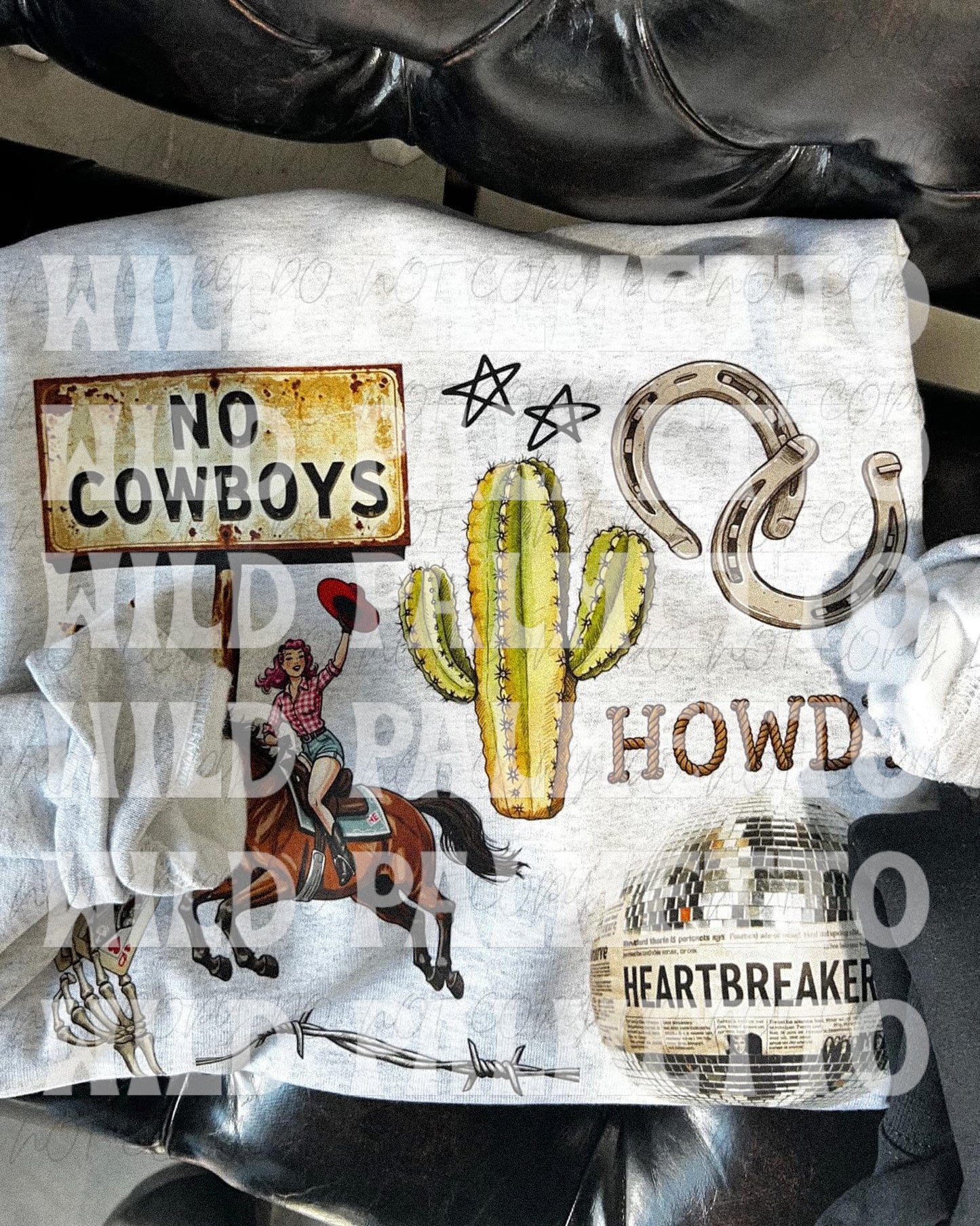 NO COWBOYS WESTERN COLLAGE SWEATSHIRT