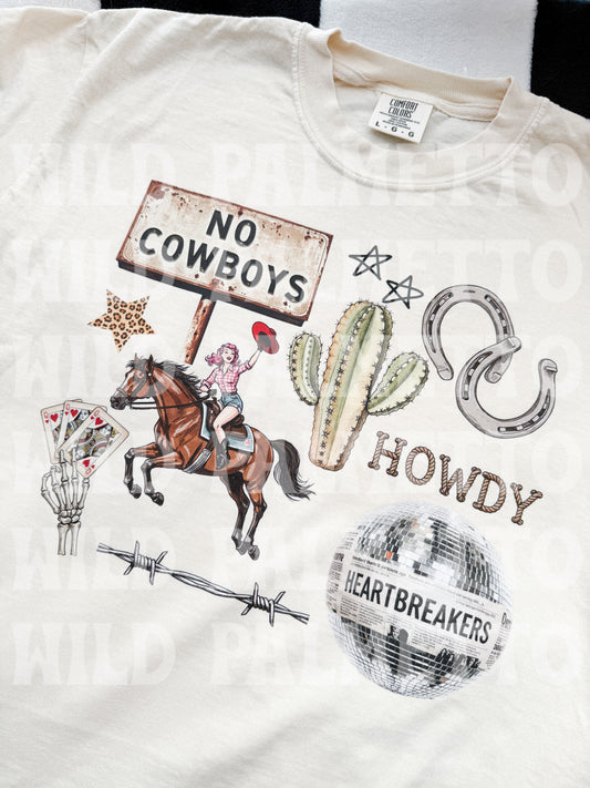 NO COWBOYS WESTERN COLLAGE TEE