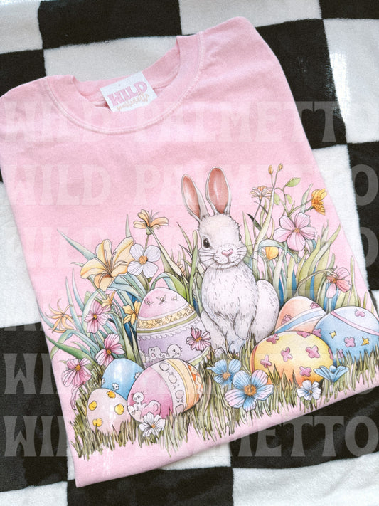 BUNNY IN A FIELD EASTER TEE XL | READY TO SHIP