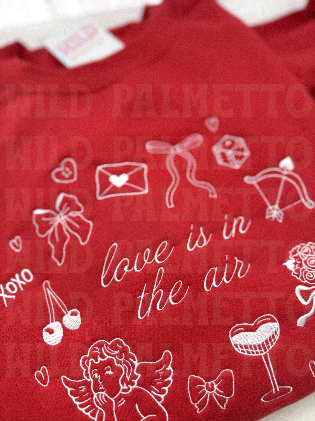 LOVE IS IN THE AIR EMBROIDERED SWEATSHIRT *CUSTOMIZABLE*