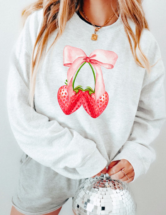 STRAWBERRY BOW SWEATSHIRT