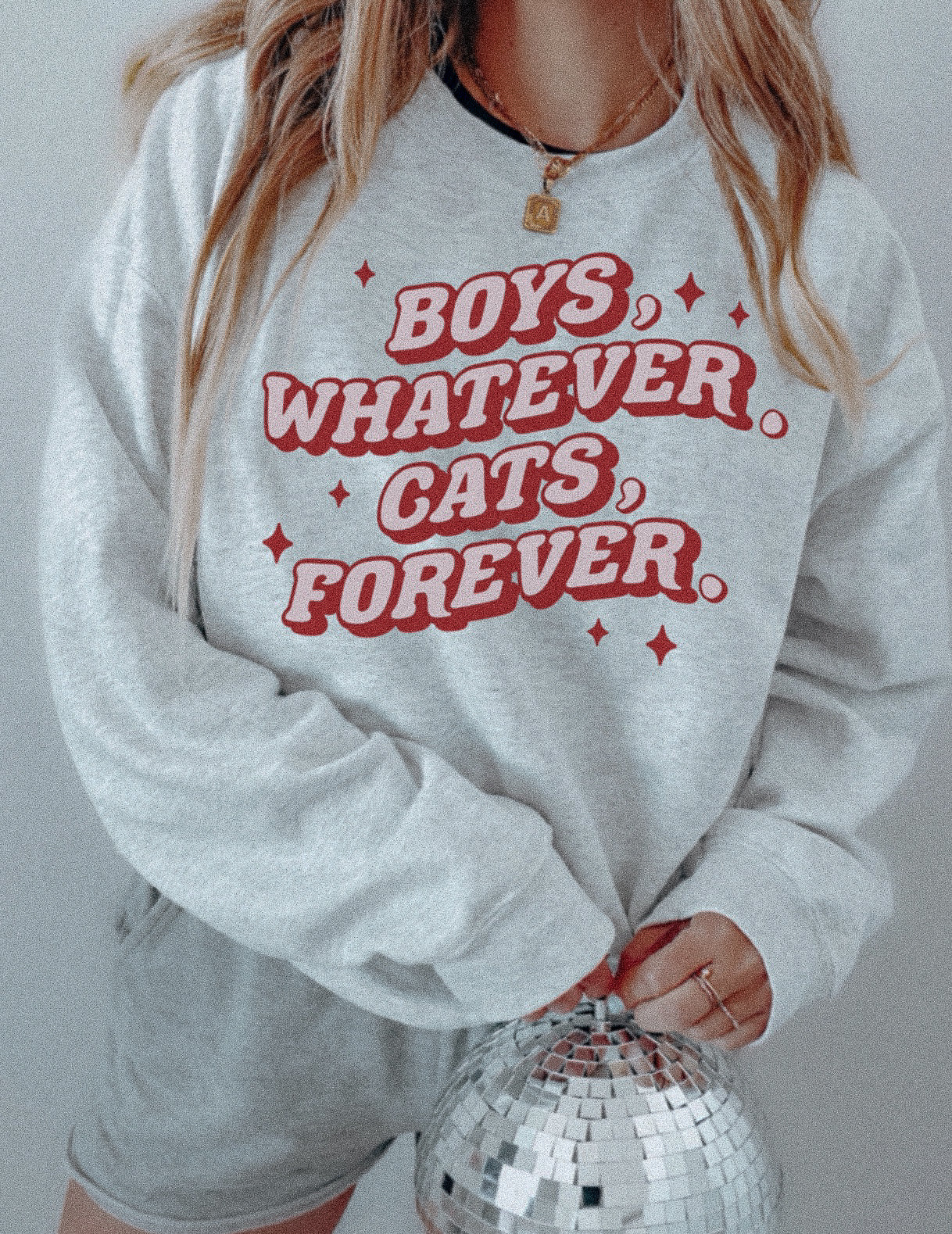 BOYS WHATEVER, CATS FOREVER SWEATSHIRT