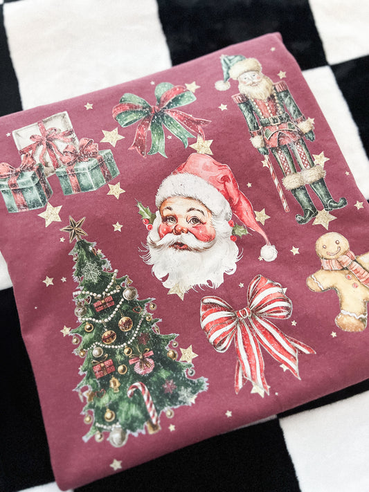 VINTAGE CHRISTMAS COLLAGE TEE
