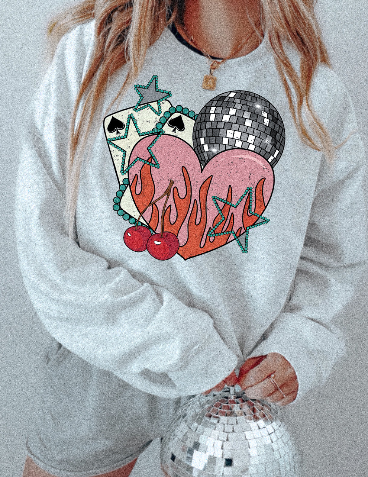 DISCO HEART SWEATSHIRT