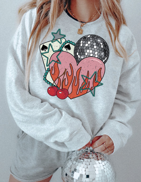 DISCO HEART SWEATSHIRT