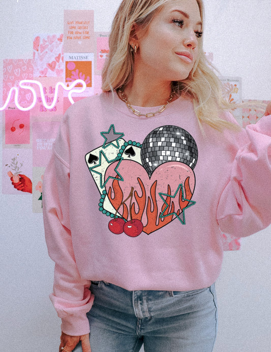 DISCO HEART SWEATSHIRT