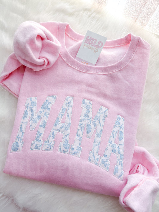 MAMA EMBROIDERED SWEATSHIRT *TEXT + FABRIC CUSTOMIZABLE*