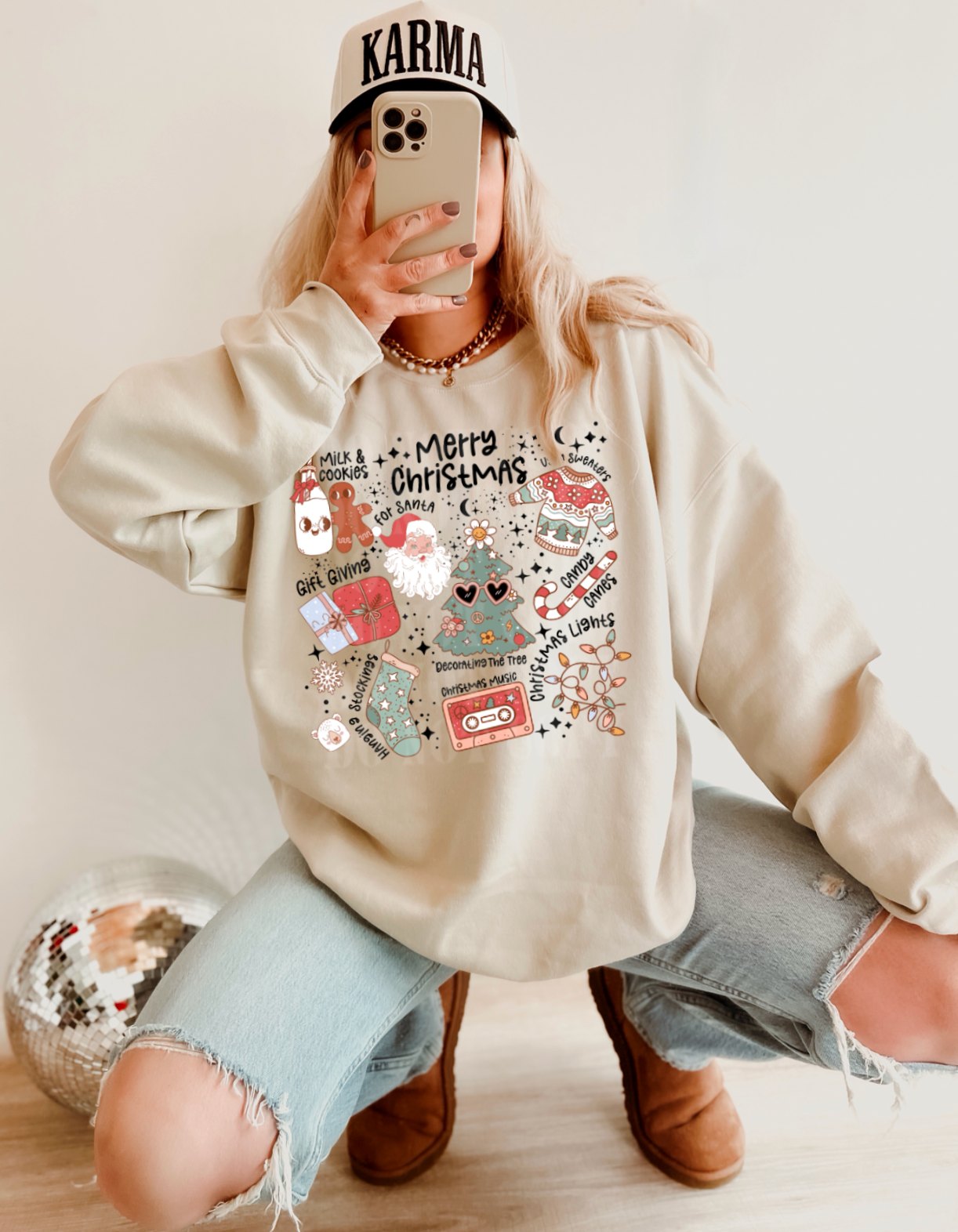 MERRY CHRISTMAS COLLAGE SWEATSHIRT