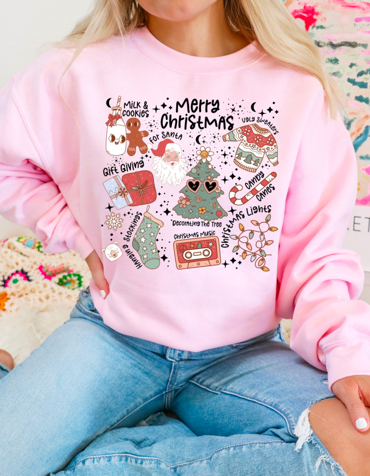 MERRY CHRISTMAS COLLAGE SWEATSHIRT
