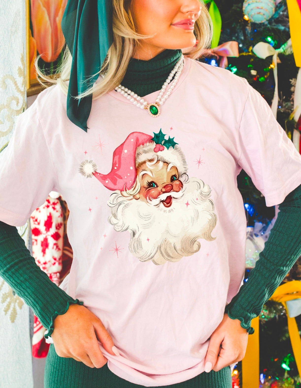 PINK SANTA TEE