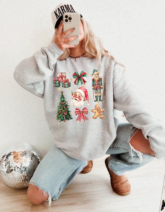 VINTAGE CHRISTMAS COLLAGE SWEATSHIRT